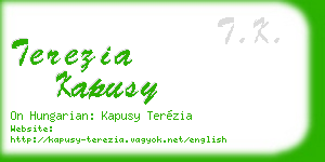 terezia kapusy business card