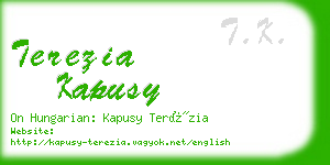 terezia kapusy business card